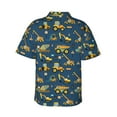 thumbnail image 3 of Fotbe Modern Excavator Hawaiian Shirt for Men Unisex Summer Beach Casual Short Sleeve Cotton Linen Button Down Shirts-Small, 3 of 9