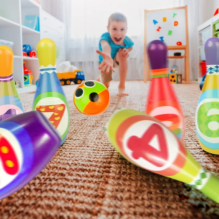 ToyVelt Kids Bowling Set with 10 Bowling Pins 2 Balls
