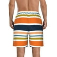 thumbnail image 3 of Disketp Men'S Swim Trunks Hawaiian Breathable Surf Beach Swimsuits Mesh Lining Beach Shorts With Pockets-Colorful Pastel Stripes, 3 of 9