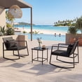 thumbnail image 4 of Gymax 3-Piece Outdoor Rocking Bistro Set Patio Rocking Chairs & Coffee Table Set, 4 of 10
