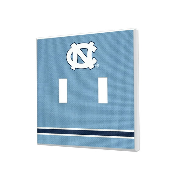 North Carolina Tar Heels Stripe Design Double Toggle Light Switch Plate