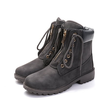 

Wefuesd Women s Winter Boots Winter Shoes Women s Short Shaft Boots Women Warm Ankle Boots Shoes Leather Snow Boots Booties For Women Boots For Women Dark Gray 37