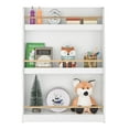 thumbnail image 6 of Danya B. Steiner White 3-Tier Kids Book or Magazine Storage Freestanding Bookcase with Contrasting Wood-Toned Rods, 6 of 13
