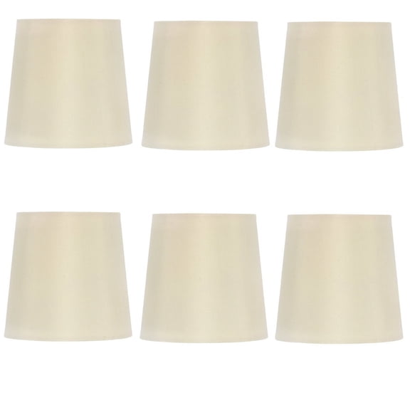 4 Inch Empire Clip on Chandelier Lampshade Replacement (Set of 6) (Cream)