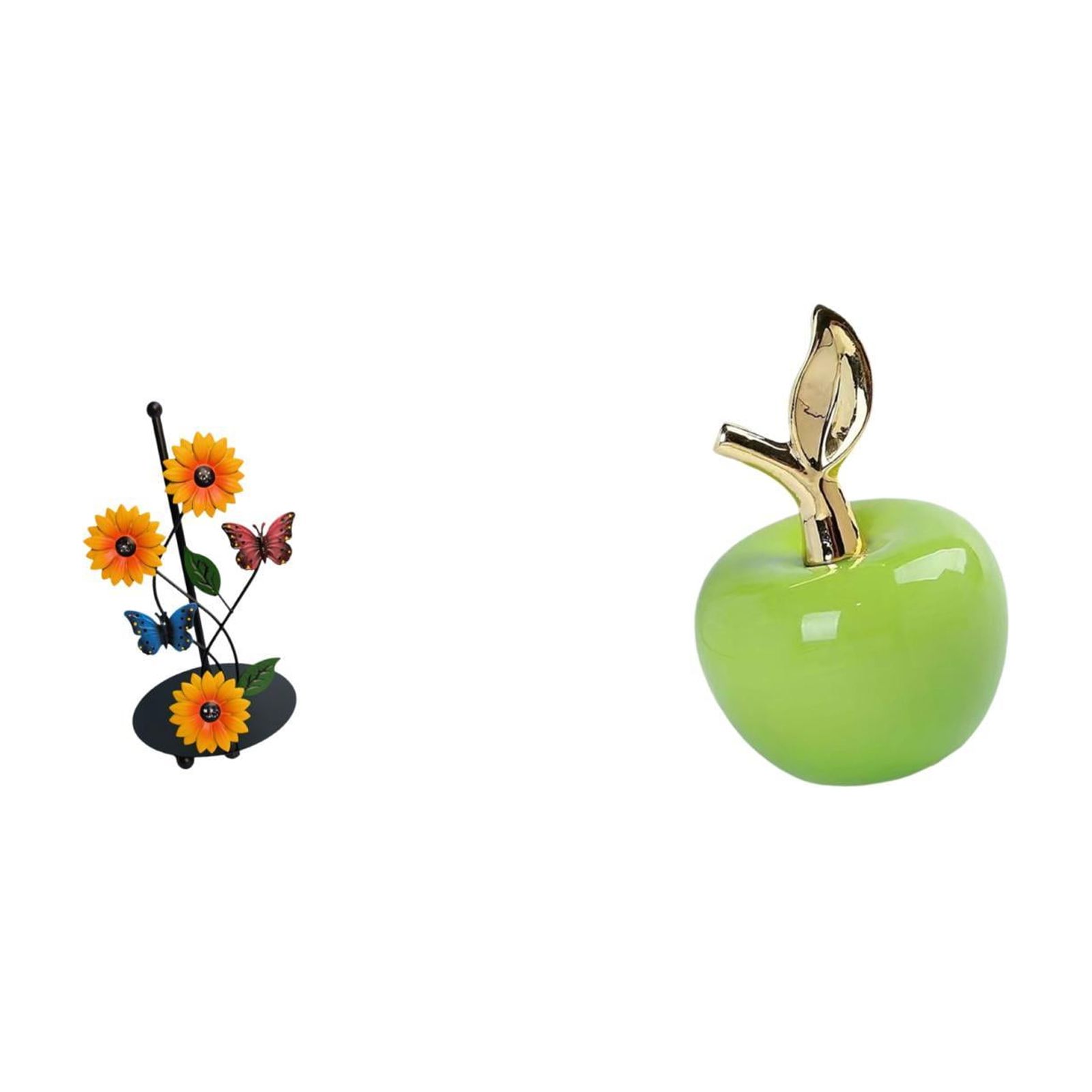 Fiocias Toilet Paper Holder Paper Towel Holder Countertop Kitchen Roll Holders Standing Statue Artificial Fruit Sculpture Crafted From Iron And Cerami