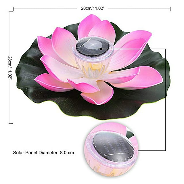 Solar Powered Multi Colored LED Flower Lamp RGB Water Resistant Outdoor Floating Pond Night Light Auto On Off For Garden Pool Party