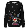 thumbnail image 4 of Fiaer Women Christmas Sweatshirts Deer Snowflakes Graphic Crew Neck Pullovers Long Sleeve Loose Fit Trendy Tops Black M, 4 of 4
