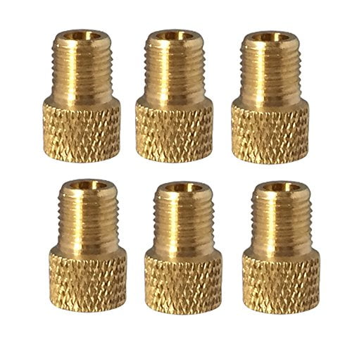 Set of 6 Presta to Schrader Valve Bicycle Adapters 8 Colors (gold