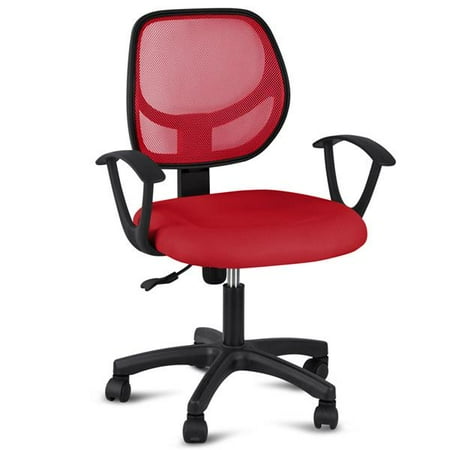 Executive Posture Swivel Tilt Chair - Mid-Back Mesh Chair Office Swivel Task Chair Adjustable Computer Desk Chair Tilt Executive Chair with Armrest Red