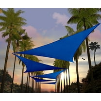 Amgo 12' x 12' x 12' Blue Triangle Sun Shade Sail Outdoor Canopy Awning UPF50+ AGTAPT8, 95% UV Blockage, Water & Air Permeable, Commercial Standard Heavy Duty (We Make Custom Size)
