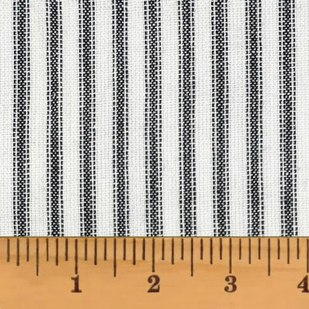 JCS Medium Weight Black White Ticking Stripe Homespun Cotton Fabric Sold by the Yard