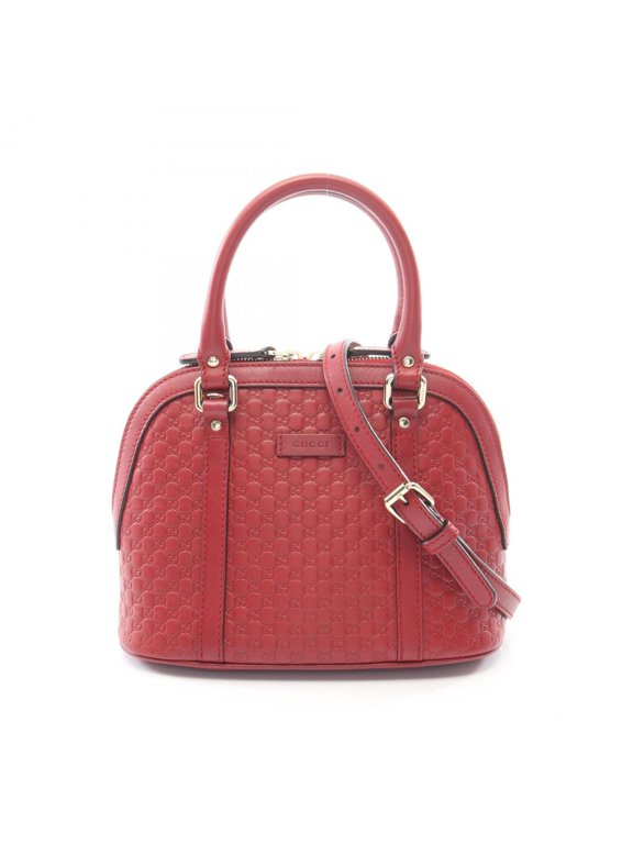 Pre-Owned Gucci Microguccissima 2-Way Handbag, Leather, Women's, Red, 449654