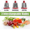 thumbnail image 3 of Rotary Cheese Graters, Vegetable Slicer | Parmesan Cheese Grater Rotary Handheld Cabbage Shredder |Cheese Shredder with 3 Interchangeable Blades & Suction Base, Rapeuse Fromage, AS SEEN ON TV, 3 of 5