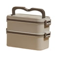 thumbnail image 1 of Food Lunch Container, Divided Food Storage Container, Compartment Microwave Leak Khaki 2 layer, 1 of 8