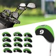 thumbnail image 4 of Cubiertas De Cabeza De Palo De Golf, Engrosadas, Antiarañazos, Impermeables, 12 Piezas, Cubierta De Cabeza De Poste De Hierro De Golf Para Entrenamiento ANGGREK  Otros, 4 of 8
