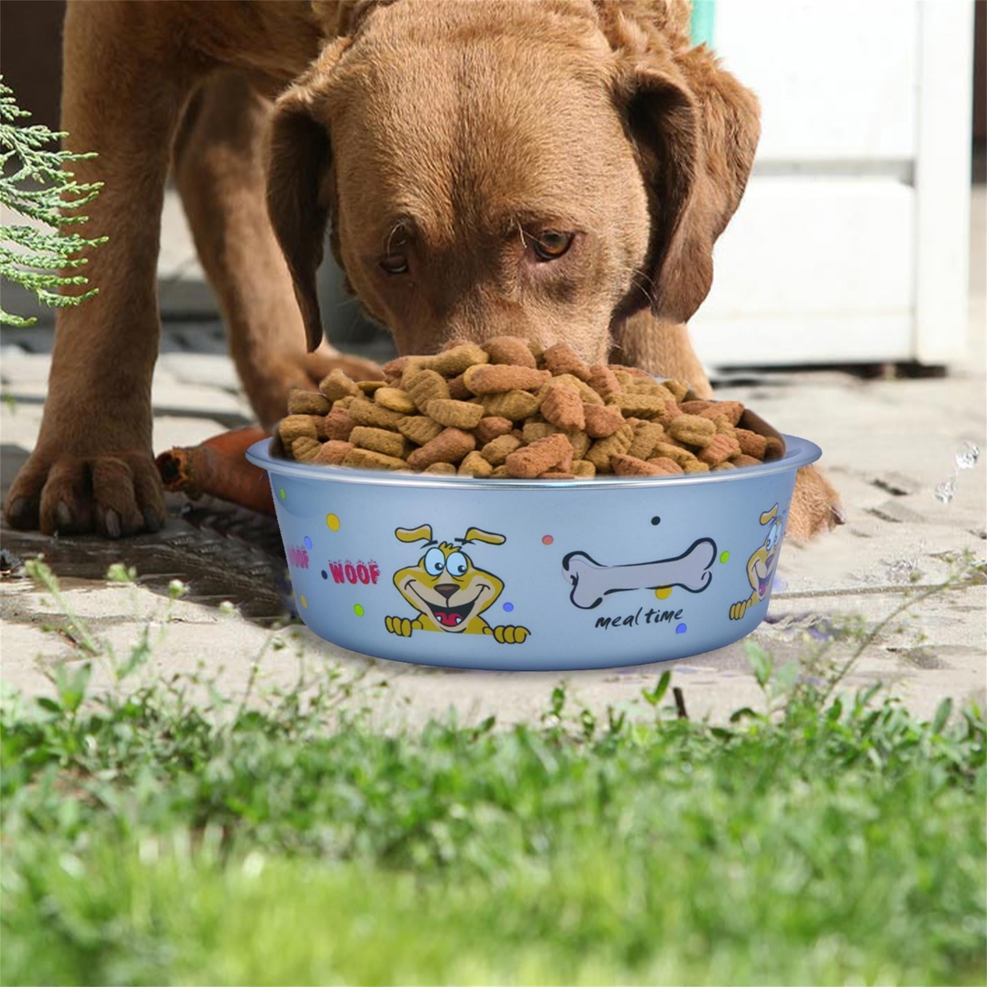 Pefilos 28.7 oz Stainless Steel Pet Bowl with Anti Skid Rubber Base and Dog Design, 2Pcs 6.69"x2.56" Dog Bowls for Small Dogs, Blue Pefilos 28.7 oz Stainless Steel Pet Bowl with Anti Skid Rubber Base and Dog Design, 2Pcs 6.69"x2.56" Dog Bowls for Small Dogs, Blue