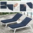 thumbnail image 2 of Pakunoda Chaise Lounge Cushions Set of 2, 72" x 21" x 4" Outdoor High-Density Foam Patio Furniture Lounger Replacement Cushions with Zipper Ties Water-Resistant for Pool, Navy Blue, 2 of 7