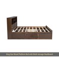 thumbnail image 6 of King Size Wood Platform Bed with Multi-storage Headboard, USB and Drawers, Antique Wood Color, 6 of 12
