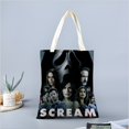 thumbnail image 2 of Scream Movie Bolso de tela con estampado de lienzo para mujer, bolsa de compras reutilizable y estética, con cremallera interior, regalo para mujer,40*40cm., 2 of 6