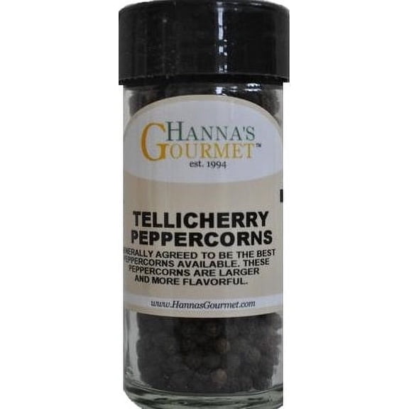 Hanna's Pepper Tellicherry, 4 fl oz Glass Jar