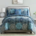 thumbnail image 7 of Modern Threads 8-Piece Granada Reversible Adult Unisex Bed in a Bag, Deep Blue Damask, Cal. King, 7 of 7