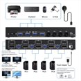 thumbnail image 2 of Conmutador KVM 4 Ordenadores 2 Monitores el Conmutador KVM Displayport USB 3.0 Admite Puerto DP 4K@60Hz Conmutador KVM ENCHUFE UE, 2 of 5