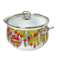 thumbnail image 6 of Enameled Aluminum Soup Pot Pomegranate Belly Deep Casserole Cooking Pot with Glass Lid Enameled Camping Cookware Camping Stockpot for Cooking (4-qt. (3.8 L)), 6 of 6