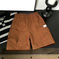 thumbnail image 6 of UACY Linen Bermuda Shorts for Boys Lightweight Summer Hiking Cargo Shorts Quick Dry Wide Leg Quick Dry Short Knee Length (Orange, 3-4 Years), 6 of 6