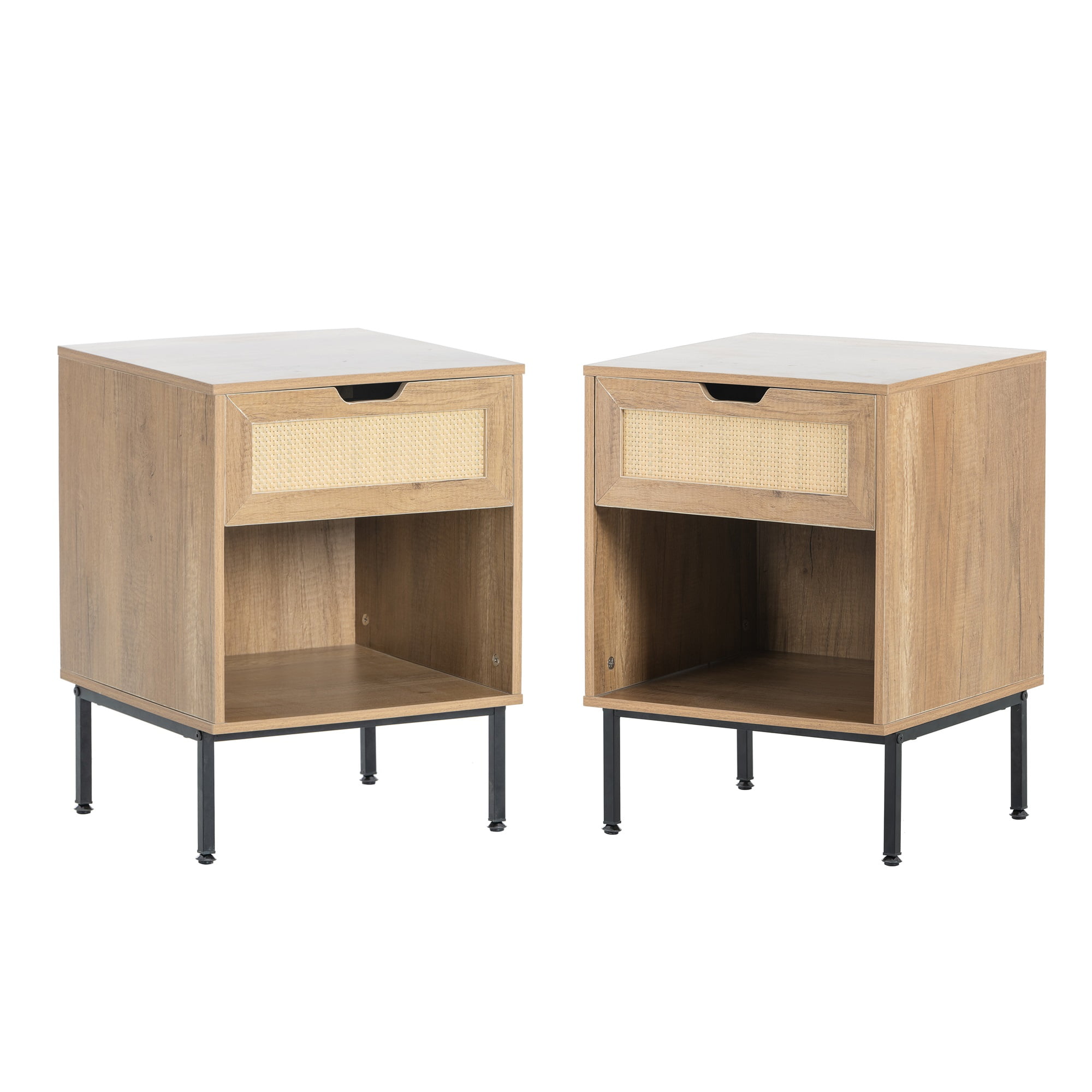 Spaco Rattan Nightstand Set of 2 Side Table Night Stand for Bedroom Spaco Rattan Nightstand Set of 2 Side Table Night Stand for Bedroom