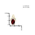 thumbnail image 2 of JewelersClub 1.20 CTW Garnet Stud Earrings – 14K Gold Plated Silver | Hypoallergenic Studs for Women - Oval Cut Set with Push Backs, 2 of 3