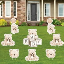 Big Dot of Happiness We Can Bearly Wait - Yard Sign and Outdoor Lawn Decorations - Teddy Bear Baby Shower Yard Signs - Set of 8