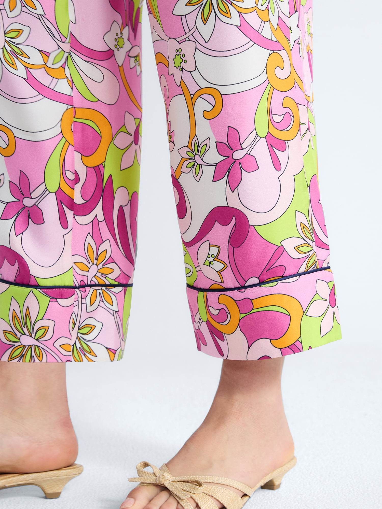 Free Assembly Women's and Women's Plus Cropped Silk Day Jama Pants, 27" Inseam, Sizes XS-4X