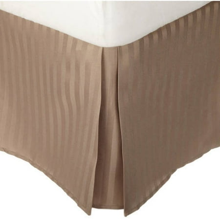 Superior 1500 Series Microfiber Wrinkle Resistant Pleated Stripe Bed Skirt with 15-Inch Drop