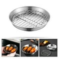 thumbnail image 4 of EIMELI Poêle de Drainage en Acier Inoxydable 304, Grille de Cuisson pour Four, Support de Présentation Alimentaire, Plaque de Cuisson Ronde, Plaque de Drainage à Huile, 4 of 6