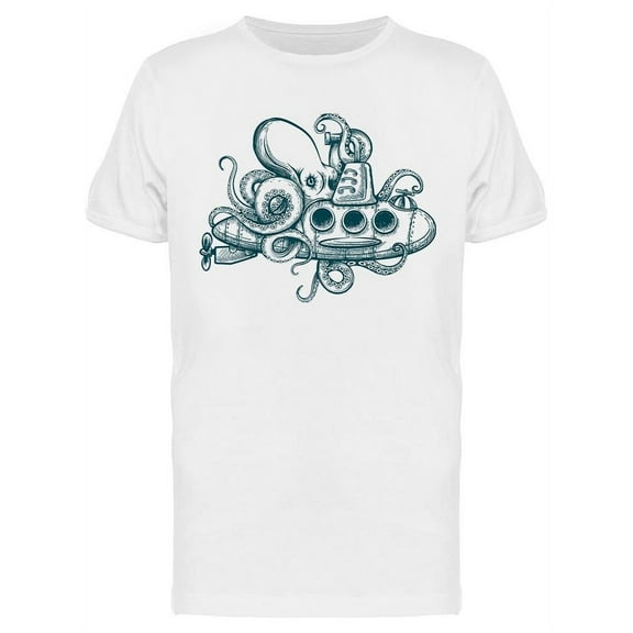 Octopus Plays With A Submarine T-Shirt Men -Image by Shutterstock, Male XX-Large