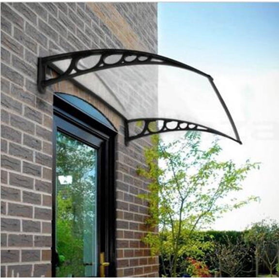 GoDecor 39"x29" Front Door Window Awning Patio Cover Black Bracket