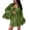 Green, variant on Women Satin Fringe 3-Piece Robe Set, Deep V Wrap Mini Bathrobe Adjustable Spaghetti Strap Cami High Waist Shorts, Silky Nightwear Loungewear Blue S(S)