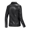 thumbnail image 4 of Tawop Coats for Men PU Leather Stand Collar Long Sleeve Zip Hoodless Casual Mens Winter Coats,Black,L, 4 of 8