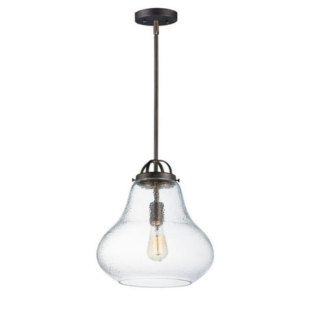 Maxim 14 in. Stella 1 Light Oil Rubbed Bronze Single Pendant Ceiling Light in Hammer E26 Medium