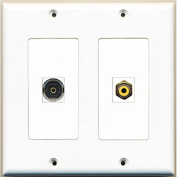 RiteAV - 1 Port RCA Yellow 1 Port Toslink - Dual Gang Wall Plate