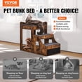 thumbnail image 2 of VEVOR Pet Bunk Bed with Stairs Dog/Cat Window Perch with Storage Indoor Brown, 2 of 11