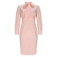 thumbnail image 4 of Bodycon Dresses For Women Sevevn Women's Long Sleeve Dresses Elegant Bow Tie Fitted Body-Con Pencil Dress, 4 of 6