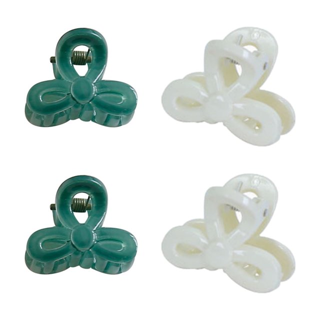 CSChome Hair Pin 4Pcs Transparent Candy Color Non-Slip Side Bangs Hairpin Bowknot Shape Princess Small Hair Clip Styling Accessories Small Hair