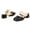 Black, variant on Clearance Sales ABPWLY Women's Shoes Pearl Slip-on Sandals Mid Heel Round Toe Casual Plaid Slippers