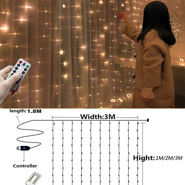 Guirnalda de luces LED con USB para decoración de bodas, guirnalda de luces navideñas, decoración de Ramadán, Año Nuevo, 3M, 2023