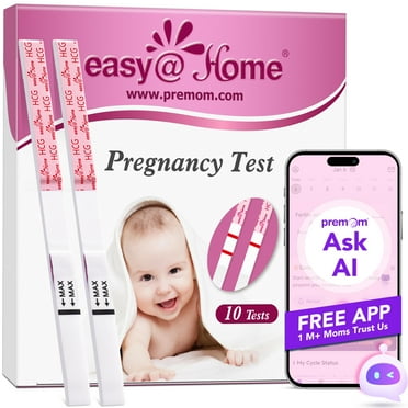 Easy@Home Pregnancy Test Strips Kit: 10-Pack HCG Test Strips, Early Detection Home Pregnancy Test