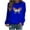 Blue, variant on ICHUANYI Womens Trendy Oversized Sweatshirts Hoodies Crew Neck Long Sleeve Shirt Pullover Casual Comfy Fall Winter Fashion Outfits Clothes 2023