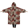thumbnail image 2 of Oversized Wearable Blanket Hoodie,Red Christmas Collage Pattern Sherpa Blanket Hoodie with Super Pockets,Super Warm Fuzzy Pullover for Women & Men, 2 of 6