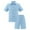 Light Blue, variant on TAIAOJING Toddler Boys Summer Outfits Sets Casual Loose Fit Shorts Outfits Sets Comfortable Elastic Waist Playwear For Kids Ages 5-14 Daily Wear Active Sporty Style Leisure 13-14Y