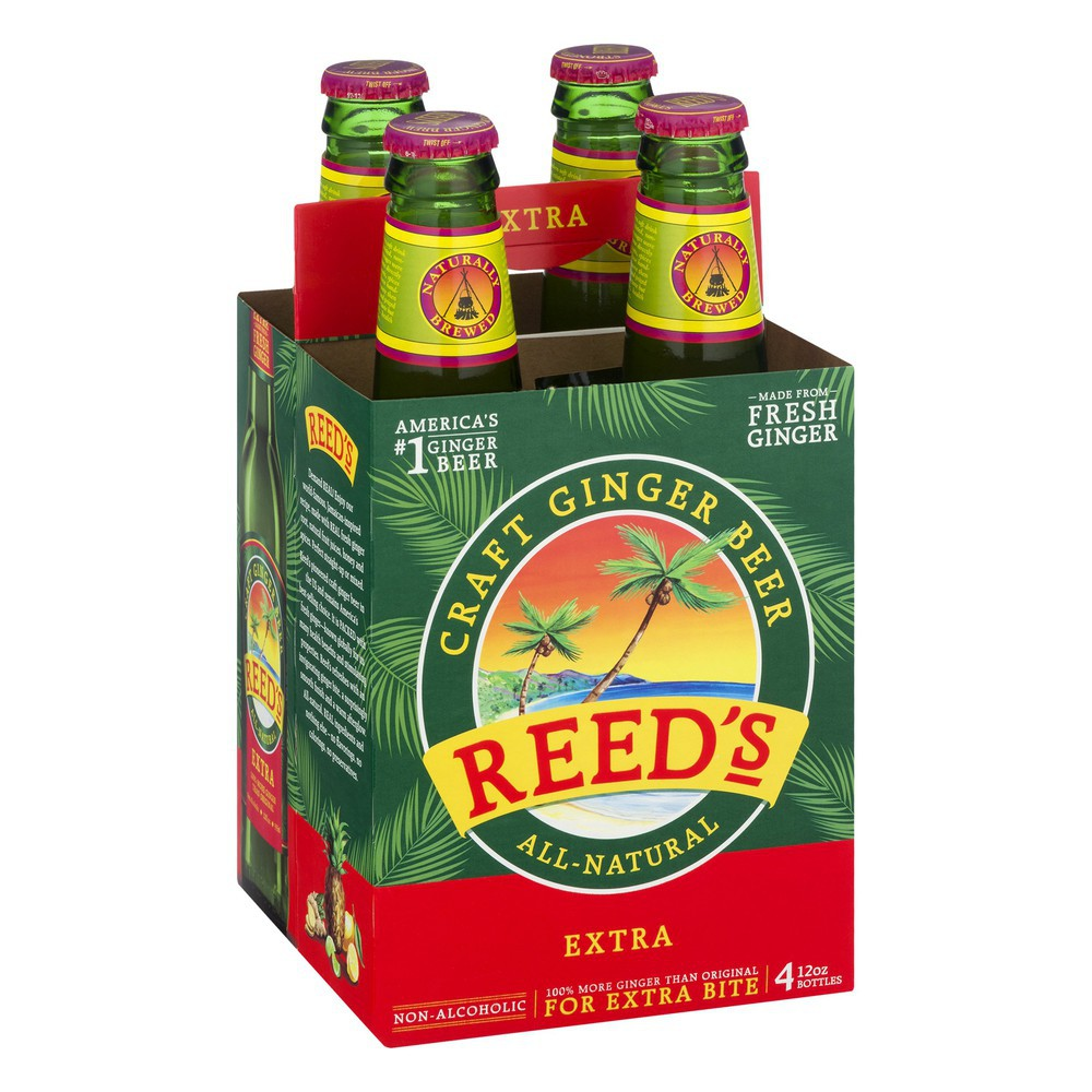 Reed's Inc. Extra, Bottles, 12 oz (Pack of 6)